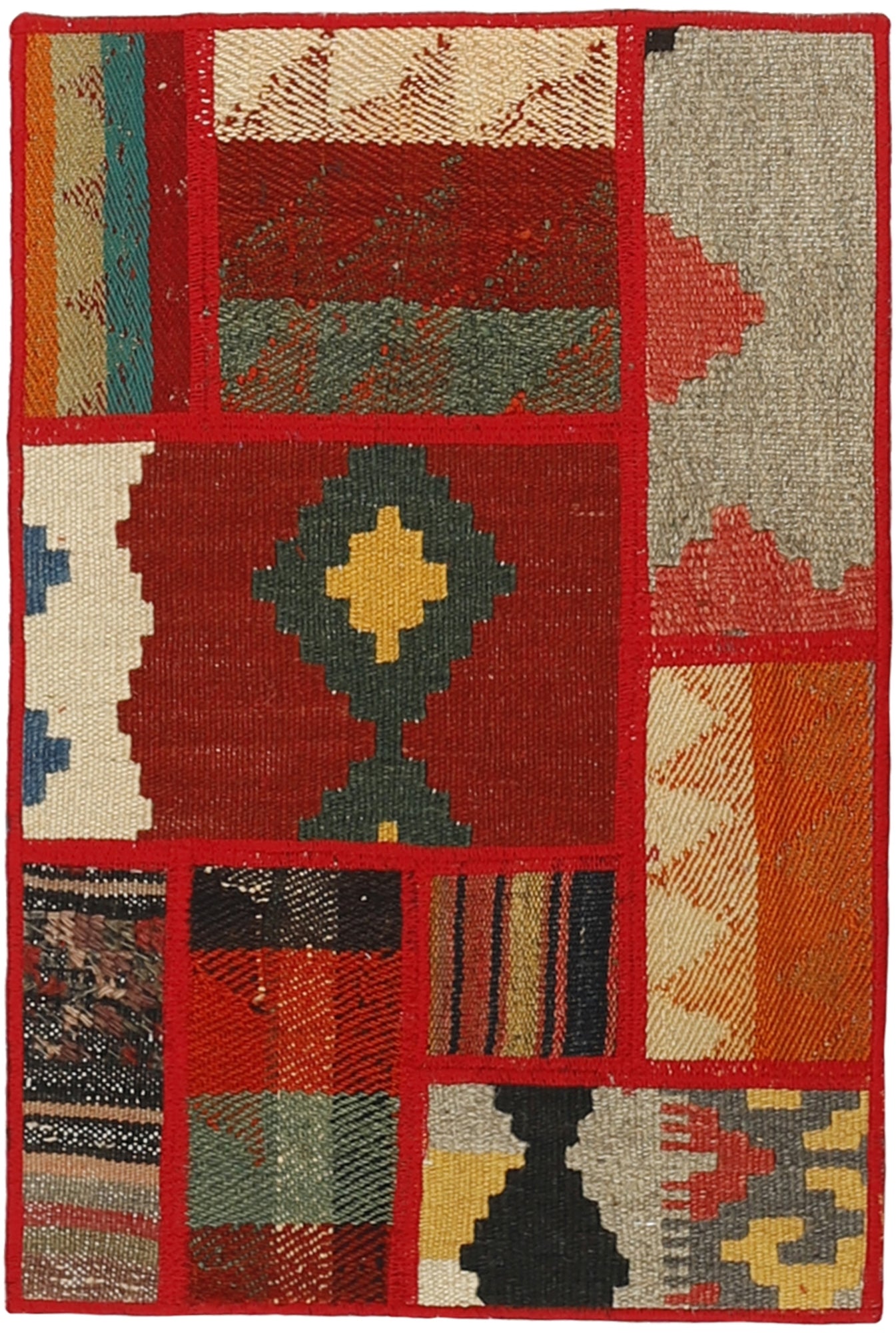 MY-RUG Teppich "Modern Patchwork " Geometrische Muster, Handgeknüpft