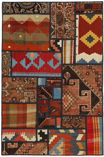 MY-RUG Teppich "Modern Patchwork " Geometrische Muster, Handgeknüpft