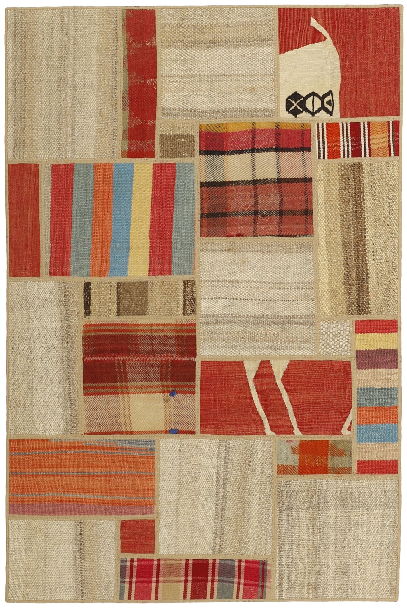 MY-RUG Teppich "Modern Patchwork " Geometrische Muster, Handgeknüpft